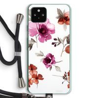 Geschilderde bloemen: Pixel 5a 5G Transparant Hoesje met koord