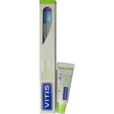 Vitis Orthodontic access borstel met sample tandpasta