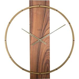 NeXtime - Wandklok- 50.8x58.2x4.3cm - Hout|Staal - Bruin - &apos;Carl&apos;