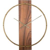 NeXtime - NeXtime - Wandklok- 50.8x58.2x4.3cm - Hout|Staal - Bruin -