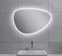 Badkamerspiegel Uovo | 60x41 cm | Driehoekig | Directe LED verlichting | Touch button | Met verwarming