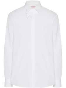 Valentino Garavani chemise en popeline à applique fleur - Blanc