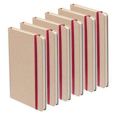 Notitieblok - Set van 6x stuks - luxe - met elastiek - notitieboekje - A5 formaat - 100 bladzijdes Notitieblok - Set van 6x stuks - luxe - met elastiek - notitieboekje - A5 formaat - 100 bladzijdes