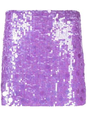 P.A.R.O.S.H. jupe brodée de sequins à taille haute - Violet