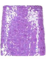 P.A.R.O.S.H. jupe brodée de sequins à taille haute - Violet