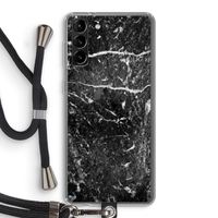 Zwart marmer: Samsung Galaxy S21 Plus Transparant Hoesje met koord