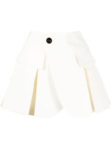 sacai short plissé à coupe évasée - Blanc