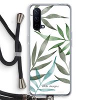 Tropical watercolor leaves: OnePlus Nord CE 5G Transparant Hoesje met koord