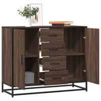 Dressoir 92x35x76 cm bewerkt hout bruin eikenkleurig