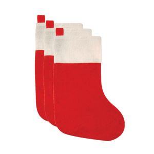 Rode kerstsokken 3 stuks polyester 41 cm