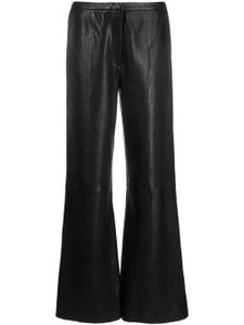 Forte Forte pantalon évasé en cuir à taille mi-haute - Noir