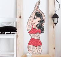 Pinup meisje met tattoos sticker