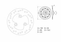 BREMBO Serie Oro remschijf, remschijven voor de moto, vast 68B40716