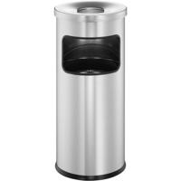 Durable 333223 Papierbak 17 l Metaal (Ø x h) 250 mm x 630 mm Zilver Met asbak 1 stuk(s)