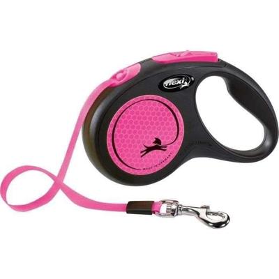 TRIXIE flexi Nieuwe NEON riemriem - Maat S - 5m - Neonroze