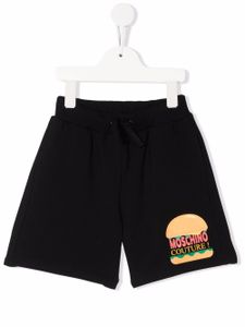 Moschino Kids short de jogging à logo hamburger - Noir