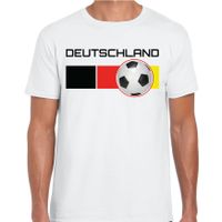 Deutschland / Duitsland voetbal / landen shirt met voetbal en Duitse vlag wit voor heren 2XL  -
