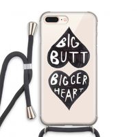 Big butt bigger heart: iPhone 8 Plus Transparant Hoesje met koord