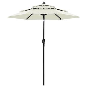 VidaXL Parasol 3-laags met aluminium paal 2 m zandkleurig