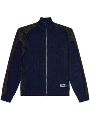 Diesel cardigan K-Leuca à fermeture zippée - Bleu
