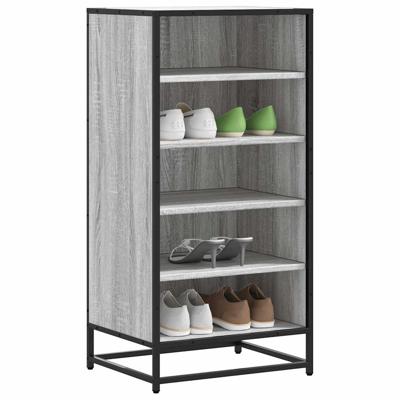 Schoenenrek 48x38x97,5 cm bewerkt hout grijs sonoma eikenkleur