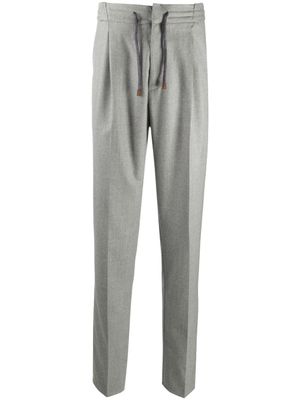 Brunello Cucinelli pantalon à taille à lien de resserrage - Gris