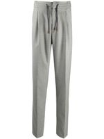 Brunello Cucinelli pantalon à taille à lien de resserrage - Gris