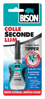 Secondelijm Tipper Vloeibaar Blister 3 g - Bison