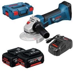 Bosch Blauw GWS 18-125 V-Li accu haakse slijper | 18v 5.0Ah Li-Ion | in L-BOXX - 060193A30L