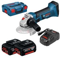 Bosch Blauw GWS 18-125 V-Li accu haakse slijper | 18v 5.0Ah Li-Ion | in L-BOXX - 060193A30L - thumbnail