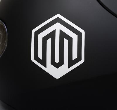 Geometrisch modern zeshoekig ontwerp motor sticker