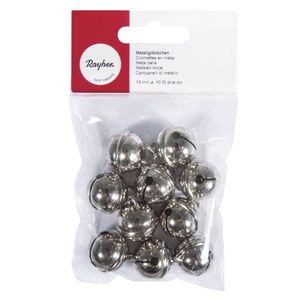 20x Zilveren metalen belletjes met oog 19 mm hobby/knutsel benodigdheden