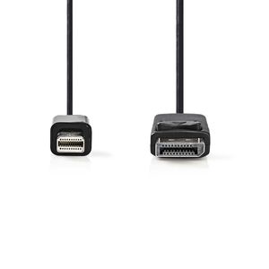 Nedis Mini DisplayPort-Kabel | Mini-DisplayPort Male | DisplayPort Male | 21.6 Gbps | 2 m | 1 stuks - CCGB37400BK20 CCGB37400BK20