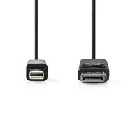 Nedis Mini DisplayPort-Kabel | Mini-DisplayPort Male | DisplayPort Male | 21.6 Gbps | 2 m | 1 stuks - CCGB37400BK20 CCGB37400BK20 - thumbnail