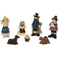 Set van 7x stuks kinder kerststal beelden/kerstbeelden 9 cm