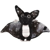 Suki Gifts Pluche knuffeldier vleermuis - zwart/wit - 17 cm - speelgoed - thumbnail