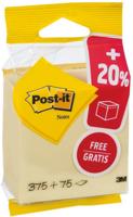 Post-it Notes kubus ft 76 x 76 mm, geel, blok van 450 vel, op blister