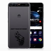 Huawei P10 Silicone-hoesje Gun Don't Touch My Phone - thumbnail