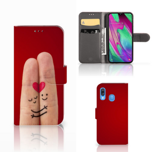 Samsung Galaxy A40 Wallet Case met Pasjes Liefde - Origineel Romantisch Cadeau