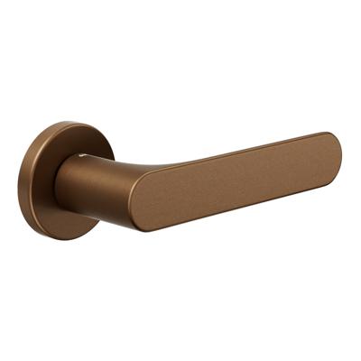 DND handles DND Spot deurkruk op rond rozet - pearl bronze