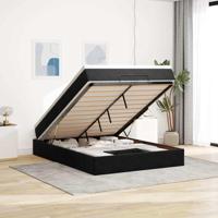 Ottoman bed met matras 140x190cm fluweel zwart