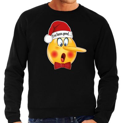 Foute kersttrui/sweater heren - Leugenaar - zwart - braaf/stout Foute kersttrui/sweater heren - Leugenaar - zwart - braaf/stout