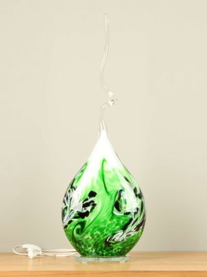 Glaskunst tafellamp, groen