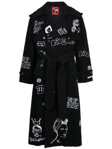 KidSuper trench en coton à broderie - Noir