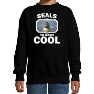 Dieren grijze zeehond sweater zwart kinderen - seals are cool trui jongens en meisjes