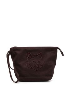 Maison Kitsuné pochette Bold Fox Head en toile - Marron