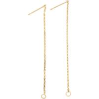 Creativ Company Oorbellen van ketting, l: 70 mm, verguld, 1 paar