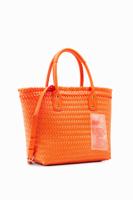 Middelgrote gevlochten shopper - ORANGE - U