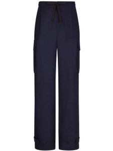 Dolce & Gabbana pantalon cargo en lin à taille mi-haute - Bleu