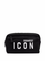 DSQUARED2 trousse de toilette zippée à logo imprimé - Noir